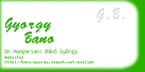 gyorgy bano business card